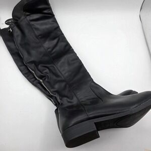 Style & Co Hayley WC Black Over The Knee Wide Calf Boots Low Block Heel Size 7M